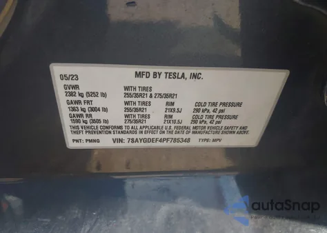 2023 Tesla Model Y Performance Dual Motor All-Wheel Drive из США, поврежденный, VIN 7SAYGDEF4PF785348